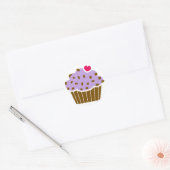 Heart Choco Chip Blueberry Cupcake Runder Aufkleber (Umschlag)