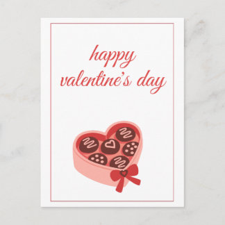 Heart Chocolate Box Sweet Valentine’s Day Postkarte