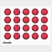 Heart Classic Round Sticker (Blatt)