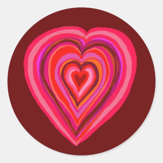 Heart Classic Round Sticker (Vorderseite)