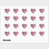 Heart Classic Square Stickers (Blatt)