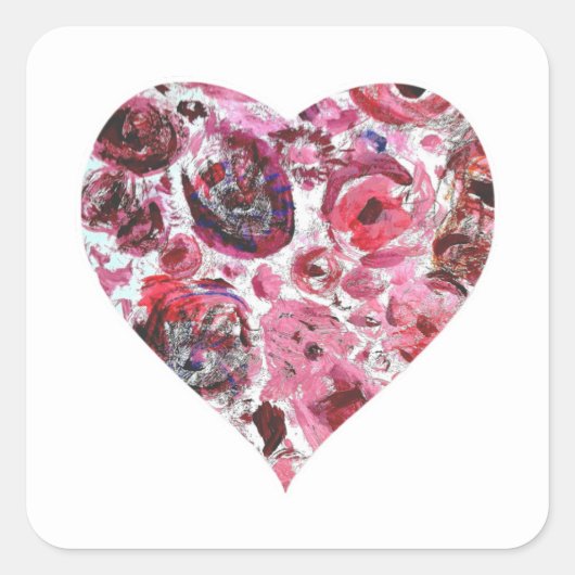 Heart Classic Square Stickers (Vorderseite)