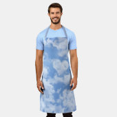 Heart Cloud Sky Foto Texture Pastel Blau & Weiß Schürze (Getragen)
