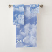 Heart Cloud Sky Niedlich Fun Moderner blauer Indiv Badhandtuch Set (Insitu)