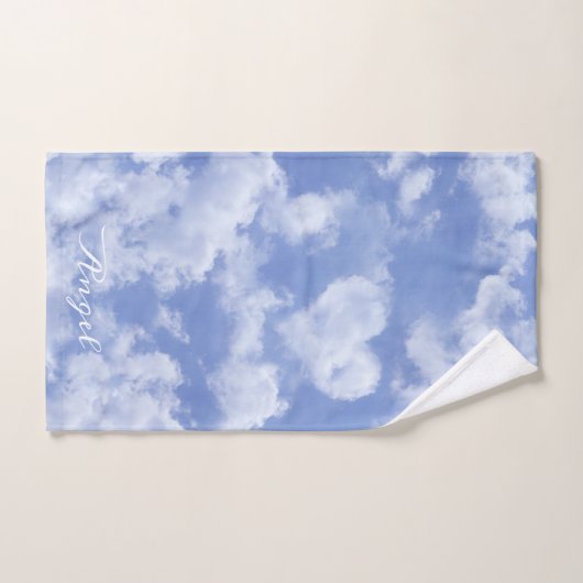 Heart Cloud Sky Niedlich Fun Moderner blauer Indiv Badhandtuch Set (Handtuch)