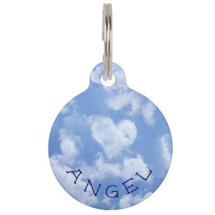 Heart Cloud Sky Niedlich Fun Moderner blauer Indiv Haustiermarke