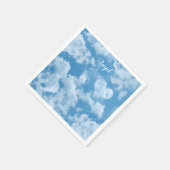 Heart Cloud Sky Niedlich Fun Moderner blauer Indiv Serviette (Ecke)