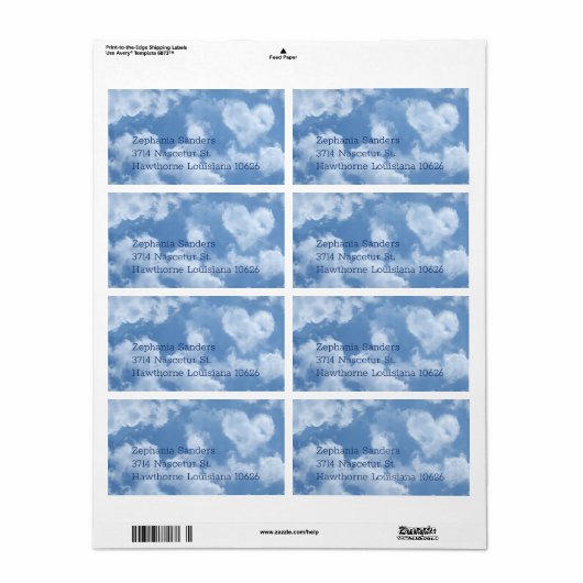 Heart Cloud Sky Niedlich Modern Blue Custom Weddin (Vorne)