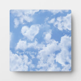 Heart Cloud Sky Niedlich Modern Blue Custom Weddin Fotoplatte