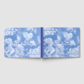 Heart Cloud Sky Niedlich Modern Blue Custom Weddin Gästebuch (Voll)