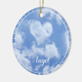 Heart Cloud Sky Niedlich Modern Blue Custom Weddin Keramik Ornament (Links)