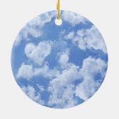 Heart Cloud Sky Niedlich Modern Blue Custom Weddin Keramik Ornament (Hinten)