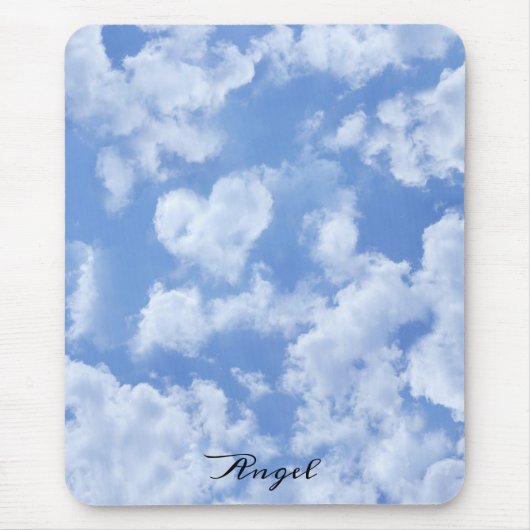 Heart Cloud Sky Niedlich Modern Blue Custom Weddin Mousepad (Vorne)