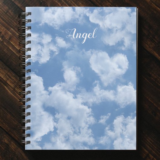 Heart Cloud Sky Niedlich Modern Blue Custom Weddin Notizblock
