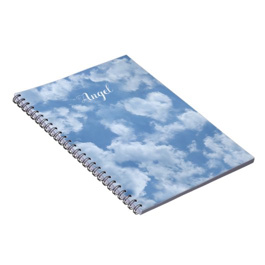 Heart Cloud Sky Niedlich Modern Blue Custom Weddin Notizblock (Rechte Seite)