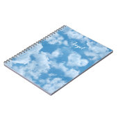 Heart Cloud Sky Niedlich Modern Blue Custom Weddin Notizblock (Linke Seite)