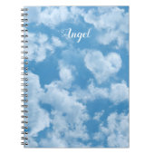 Heart Cloud Sky Niedlich Modern Blue Custom Weddin Notizblock (Vorderseite)