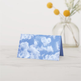 Heart Cloud Sky Niedlich Modern Blue Custom Weddin Platzkarte