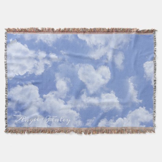 Heart Cloud Sky Niedlich Modern Love Light Blue Gi Decke (Vorderseite)