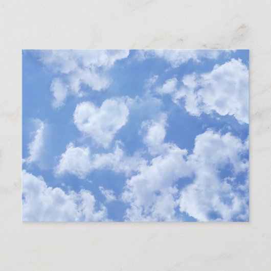 Heart Cloud Sky Niedlich Modern Love Light Blue Gi Postkarte (Vorderseite)