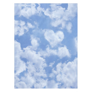 Heart Cloud Sky Niedlich Modern Love Light Blue Gi Tischdecke