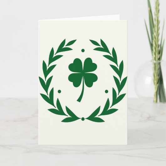 Heart Clover Wreath Luck Card Karte (Vorderseite)
