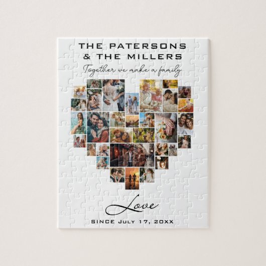 Heart Collage Fotos Familienjubiläum Ansammlung Puzzle (Vertikal)