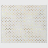 Heart Confetti Foxier Gold Foxier White Gray Linde Geschenkpapier (Flach)