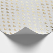 Heart Confetti Foxier Gold Foxier White Gray Linde Geschenkpapier (Ecke)