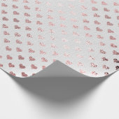 Heart Confetti Gold Foxier Weißrosa Rose Linde Geschenkpapier (Ecke)