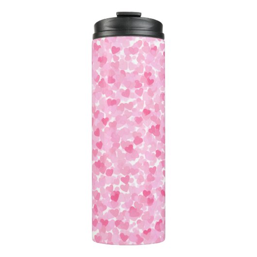 Heart Confetti Pattern – Cute Romantic Celebration Thermosbecher (Vorderseite)