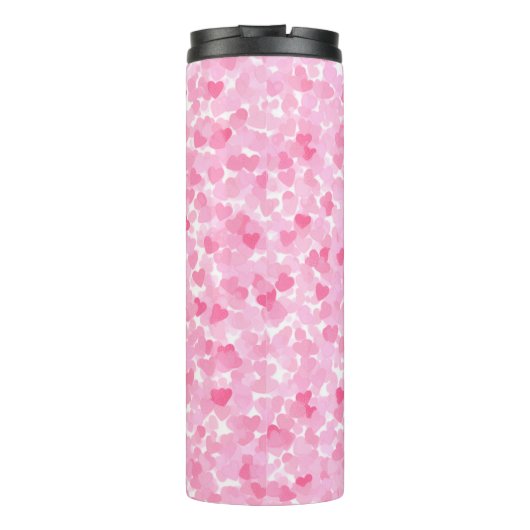 Heart Confetti Pattern – Cute Romantic Celebration Thermosbecher (Rückseite)