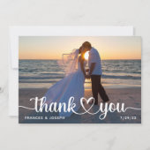 Heart Connection Wedding Foto Dankeskarte (Vorderseite)