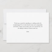 Heart Connection Wedding Foto Dankeskarte (Rückseite)