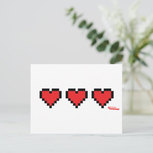 Heart Containers - Gamer, Geek-Videospiele Leben Postkarte (Stehend Vorderseite)