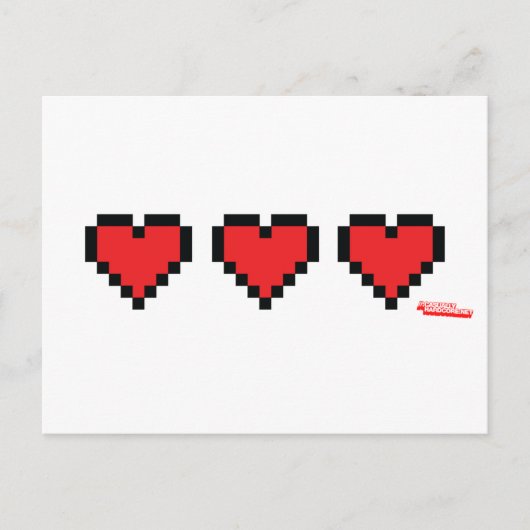 Heart Containers - Gamer, Geek-Videospiele Leben Postkarte (Vorderseite)
