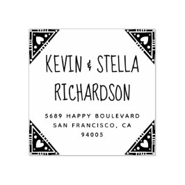 Heart Corners Wedding Rücksendeadresse Gummistempel