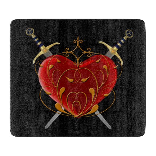 Heart & Daggers Cutting Board Schneidebrett (Vorderseite)