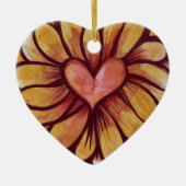 Heart Daisy Keramik Ornament (Vorne)