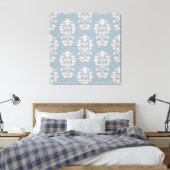 Heart Damask Big Ptn II Rosa auf blau Leinwanddruck (Insitu (Schlafzimmer))