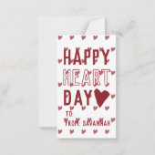 Heart Day Gingham Bow Valentines Classroom Card Mitteilungskarte (Vorderseite)
