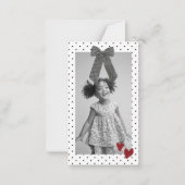 Heart Day Polka Dot Valentines Classroom Card Mitteilungskarte (Rückseite)