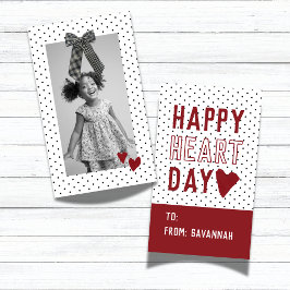 Heart Day Polka Dot Valentines Classroom Card Mitteilungskarte