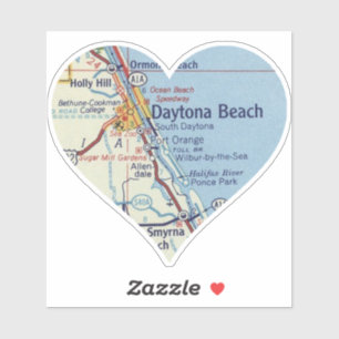 Heart Daytona Beach Karte Aufkleber