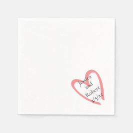 Heart Design Hochzeitszettel Serviette