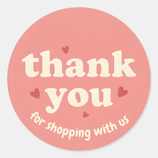 Heart Design Thank You Business Sticker (Vorderseite)