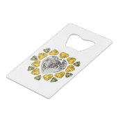 Heart Diamond Gemstone Art Geldbeutel Flaschenöffner (Rückseite Schrägansicht)