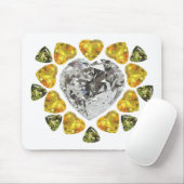 Heart Diamond Gemstone Art Mousepad (Mit Mouse)