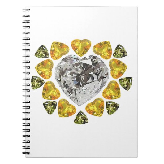Heart Diamond Gemstone Art Notizblock (Vorderseite)