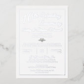 Heart Diamond Party zum 10. Hochzeitstag Folieneinladung (Vorderseite)